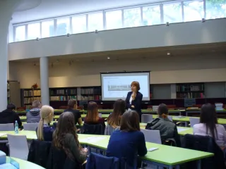 Powiększ obraz: Wykład dla studentów Uniwersytetu Ekonomicznego w Katowicach
