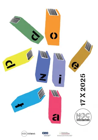 Powiększ obraz: Książki. Napis Do dzieła. Noc Bibliotek 17 X 2025