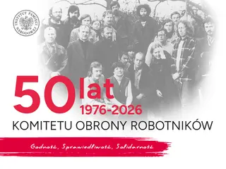 Powiększ obraz: Plakat: 50 lat 1976-2026 Komitetu Obrony Robotników